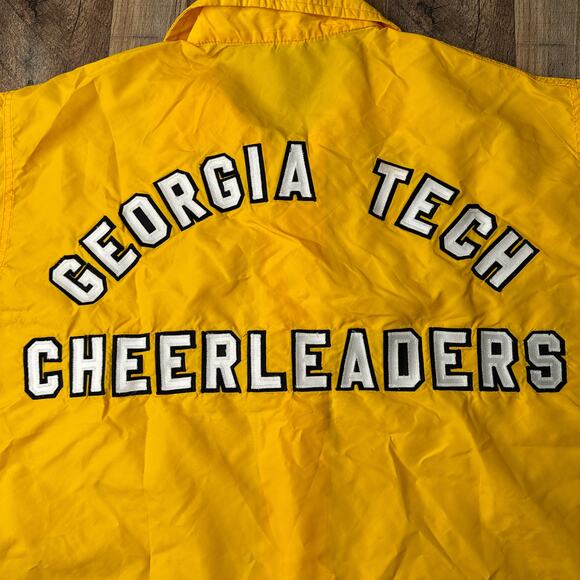 Vintage 70s Russell Georgia Tech Windbreaker Men's Size Large Yellow 4775‎ - Picture 7 of 14